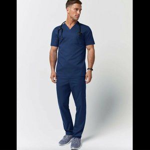 JAANUU Men's Navy Blue Scrubs Set Size Large